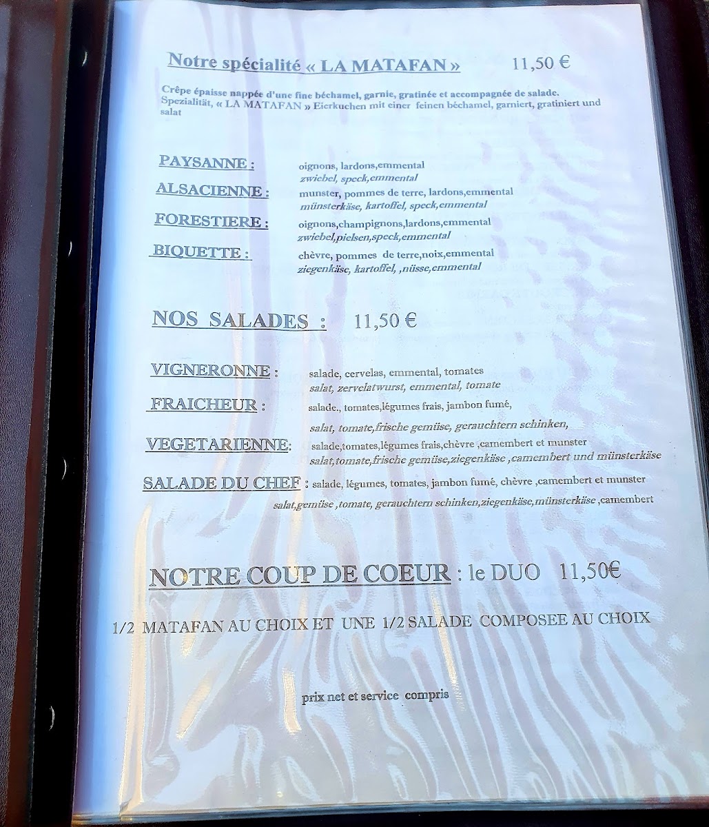 Restaurant Brasserie La Mosaïque Photo Menu 3