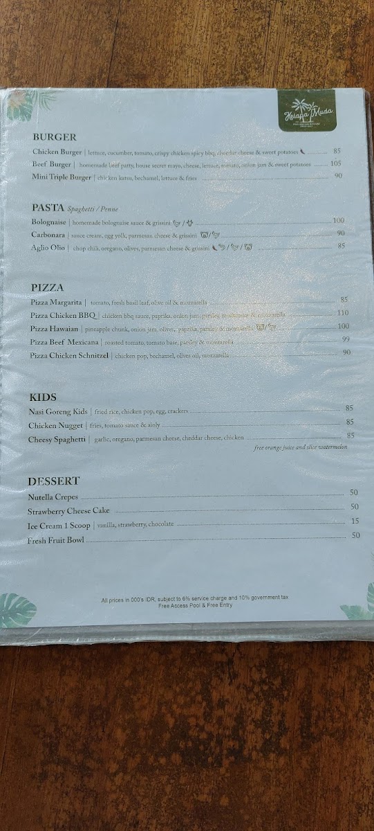 Kelapa Muda Ubud Pool Bar & Kitchen Photo Menu 9