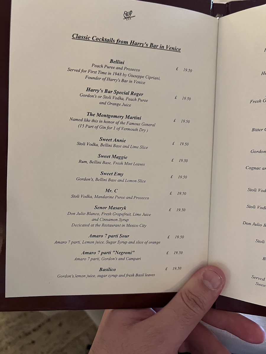 Cipriani London Photo Menu 10