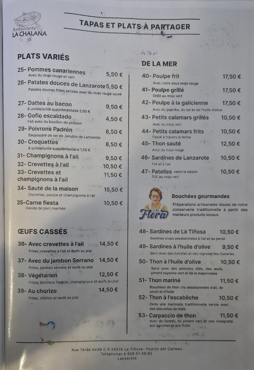 Restaurante La Chalana (The Flatboat) Photo Menu 2