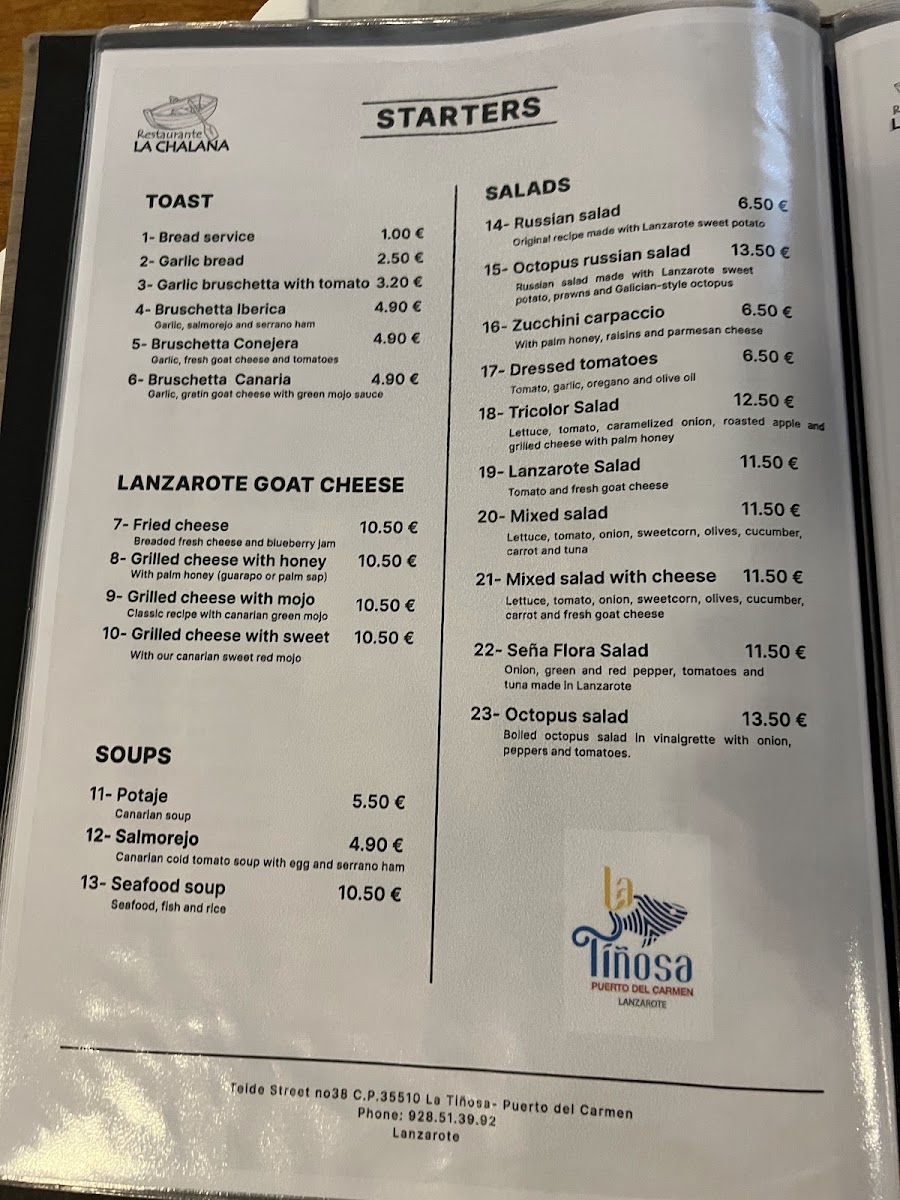 Restaurante La Chalana (The Flatboat) Photo Menu 6