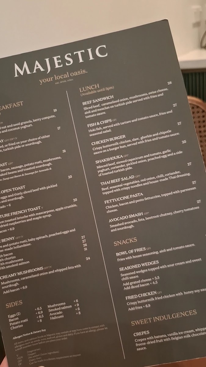 Majestic Cafe - Riccarton Photo Menu 2