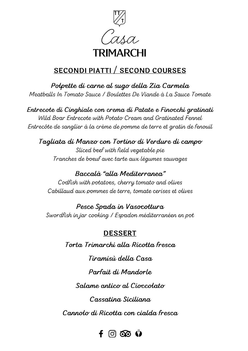 Casa Trimarchi - Ristorante in Ortigia Photo Menu 1
