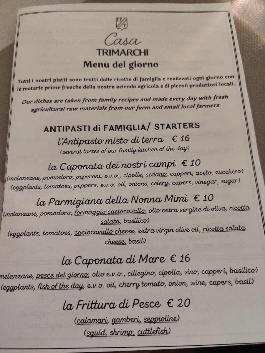 Casa Trimarchi - Ristorante in Ortigia Photo Menu 8