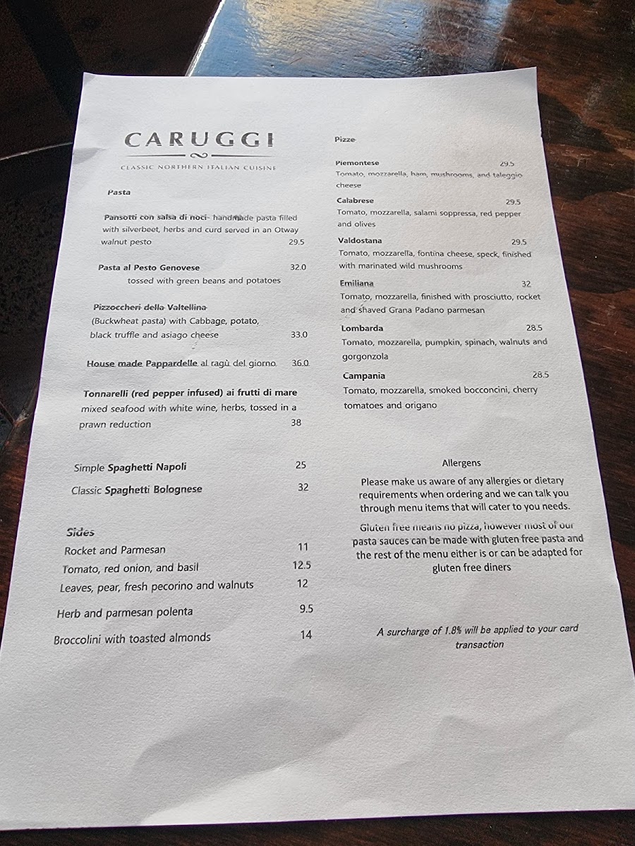 Caruggi Photo Menu 2