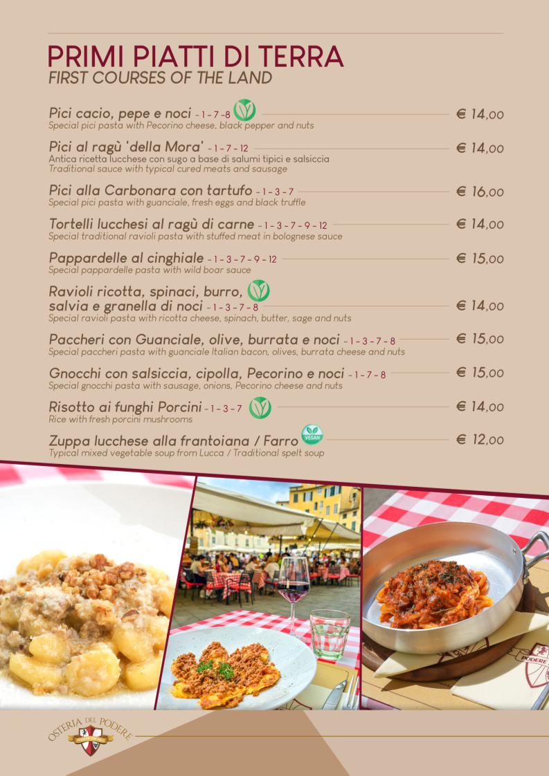 OSTERIA DEL PODERE Photo Menu 1
