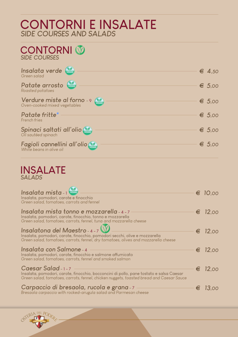 OSTERIA DEL PODERE Photo Menu 8