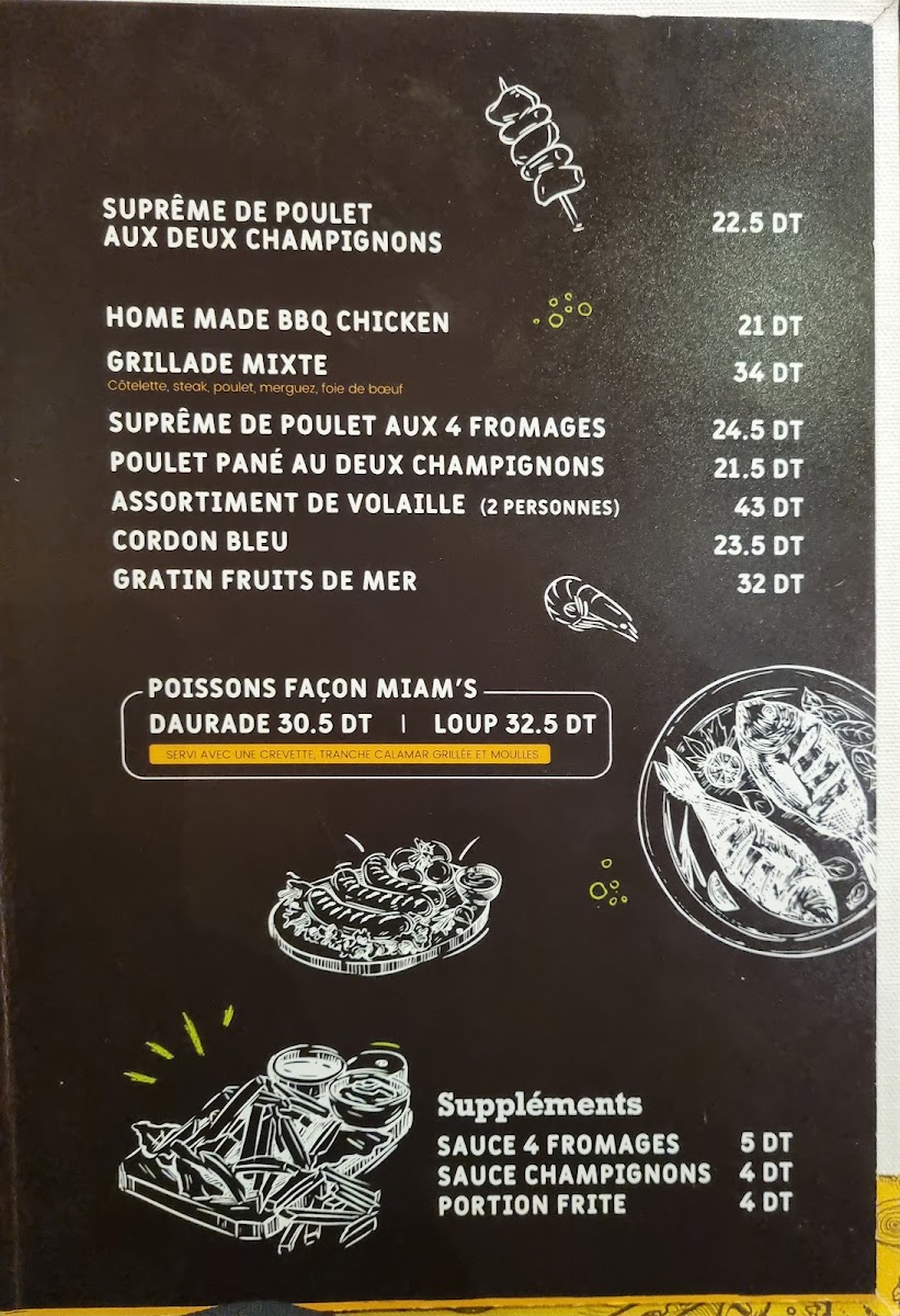 Restaurant Miam's Hammam Sousse Photo Menu 9