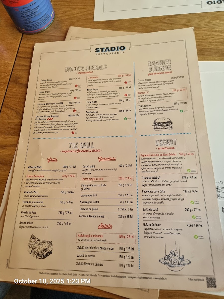 Stadio Park Photo Menu 1