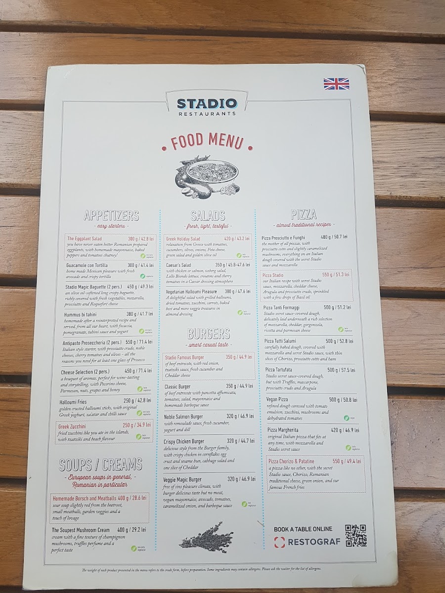 Stadio Park Photo Menu 2