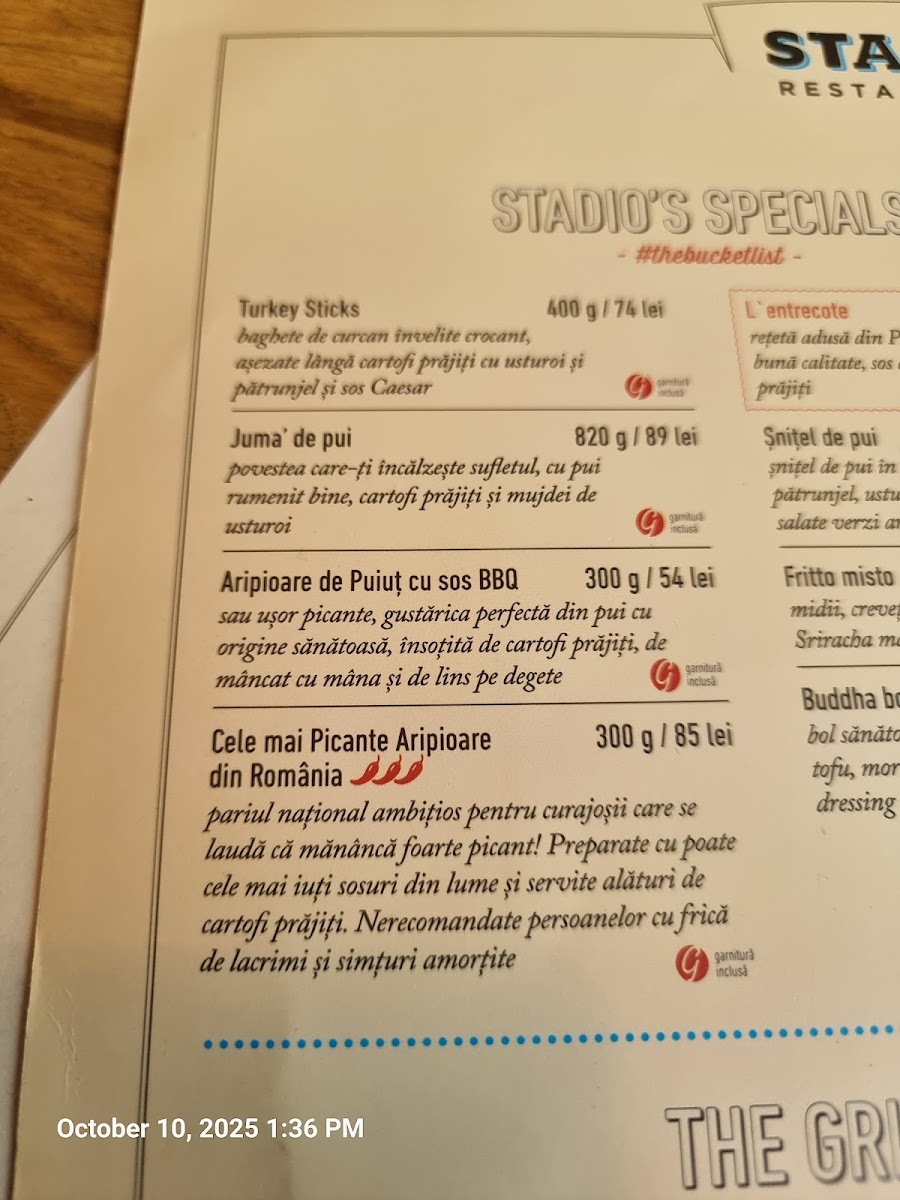 Stadio Park Photo Menu 4