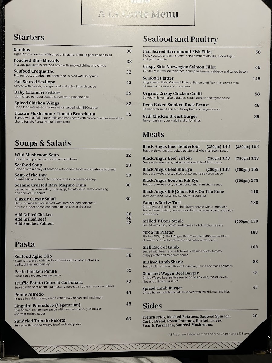 Pampas Reserve Steakhouse at Suasana Bukit Ceylon Photo Menu 10