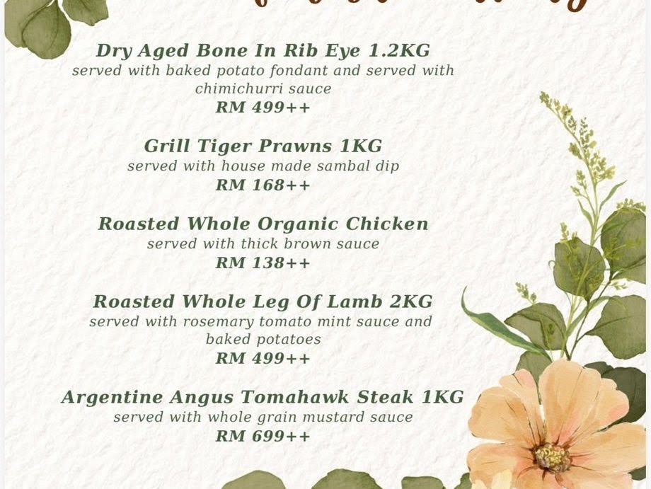 Pampas Reserve Steakhouse at Suasana Bukit Ceylon Photo Menu 6