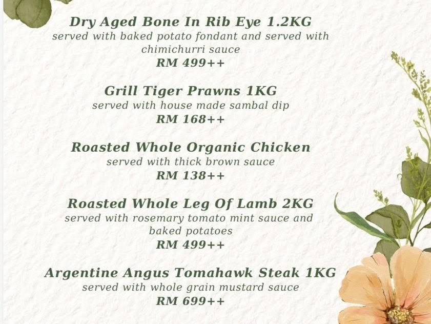 Pampas Reserve Steakhouse at Suasana Bukit Ceylon Photo Menu 7