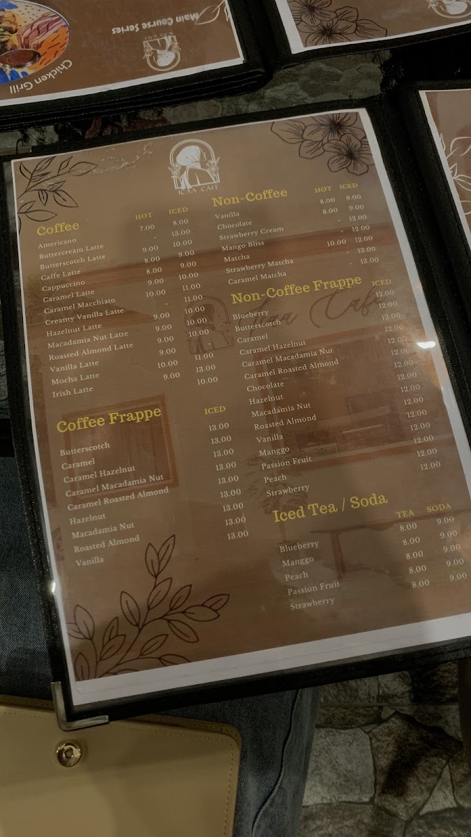 Icaa Cafe Photo Menu 1