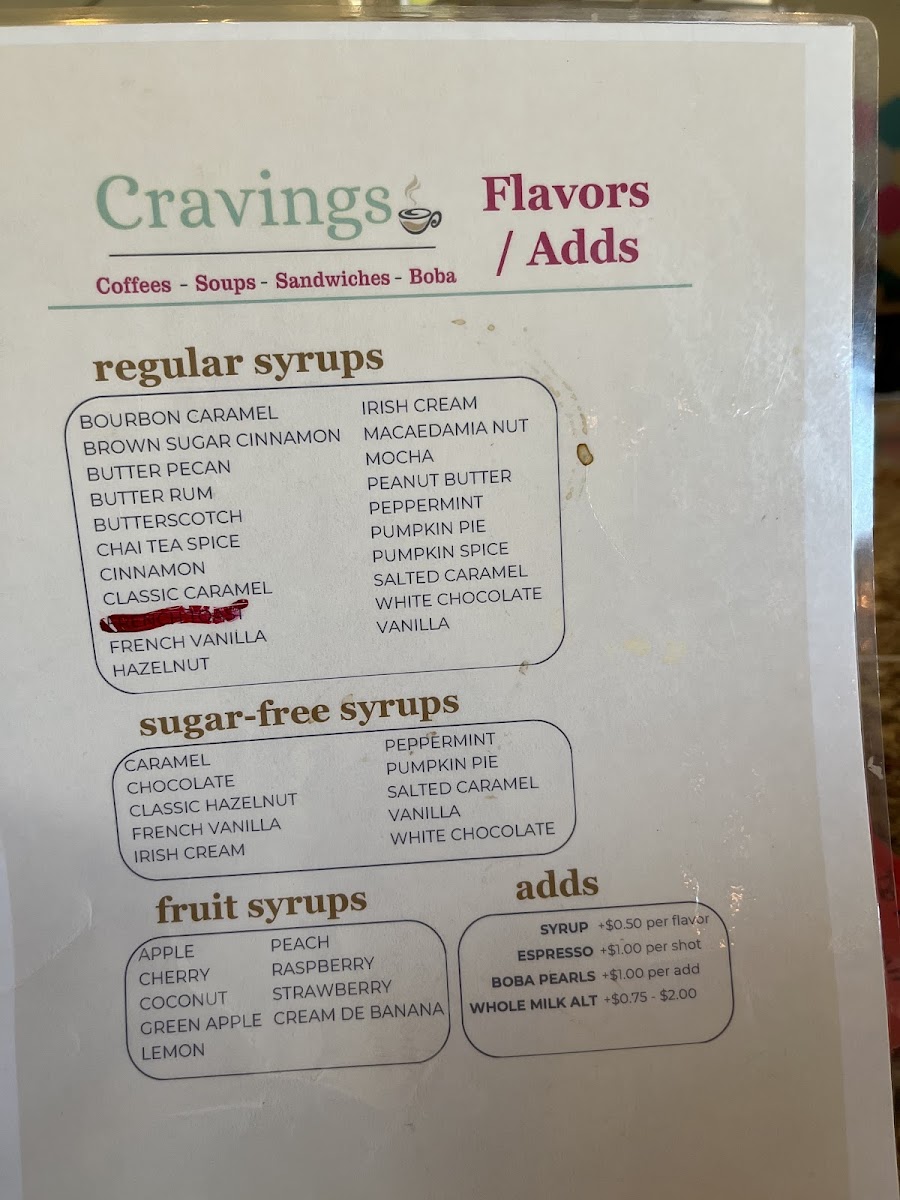 Cravings Coffee Bar and Bistro Photo Menu 3