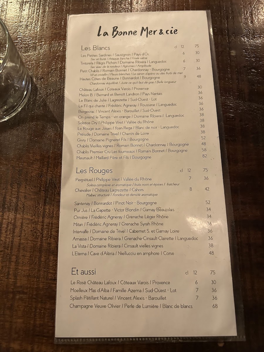 La Bonne Mer Photo Menu 2