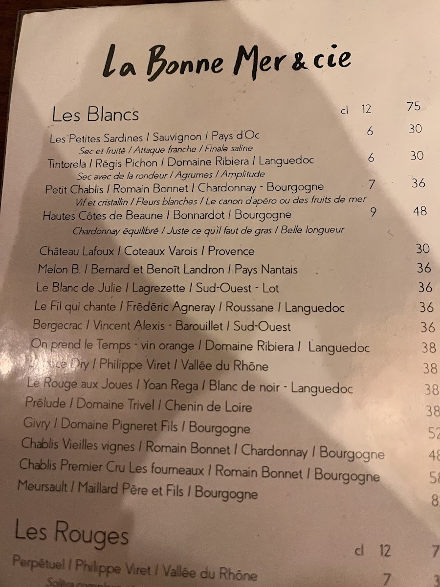 La Bonne Mer Photo Menu 4