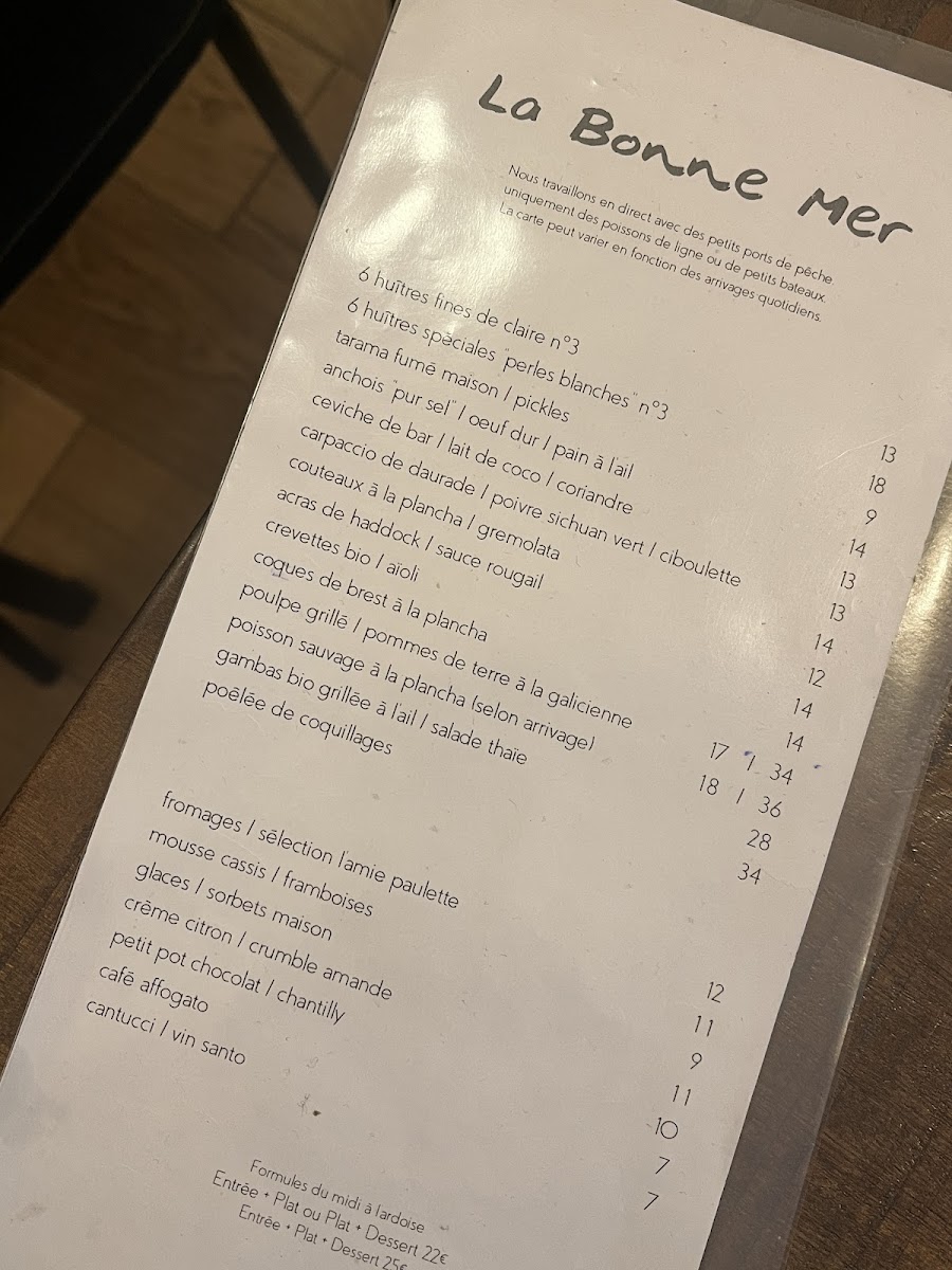 La Bonne Mer Photo Menu 5