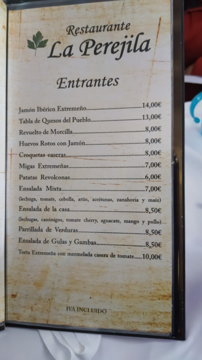 Restaurante La Perejila Photo Menu 4