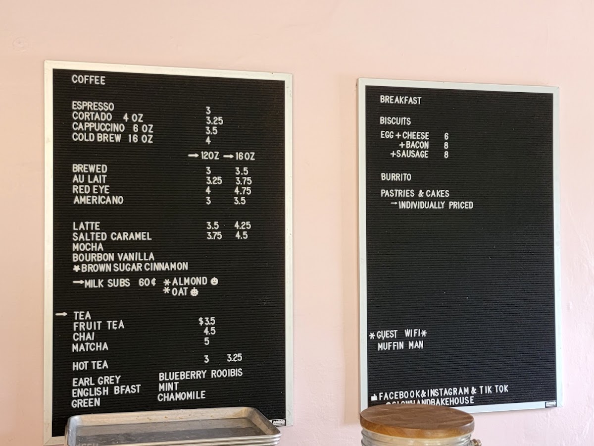 Slow Hand Bakehouse Photo Menu 1