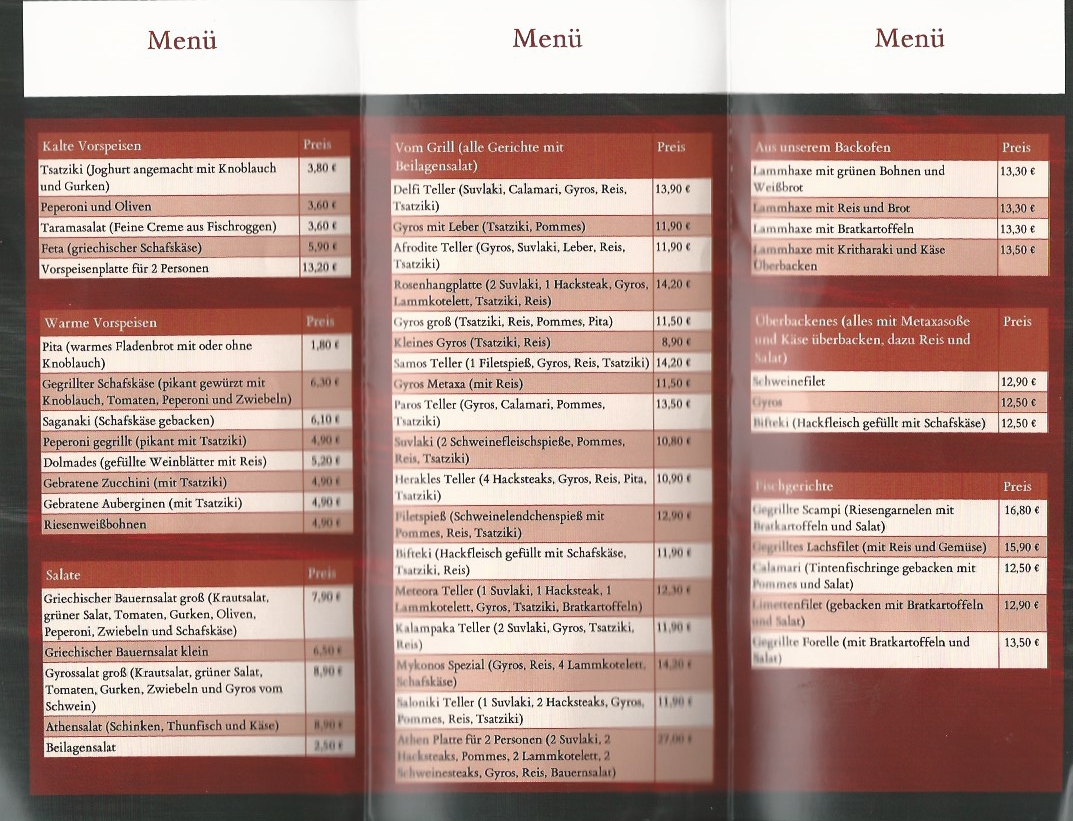 Restaurant Am Rosenhang Photo Menu 2