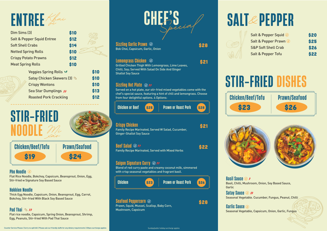 Saigon Times - Vietnamese Restaurant Photo Menu 2