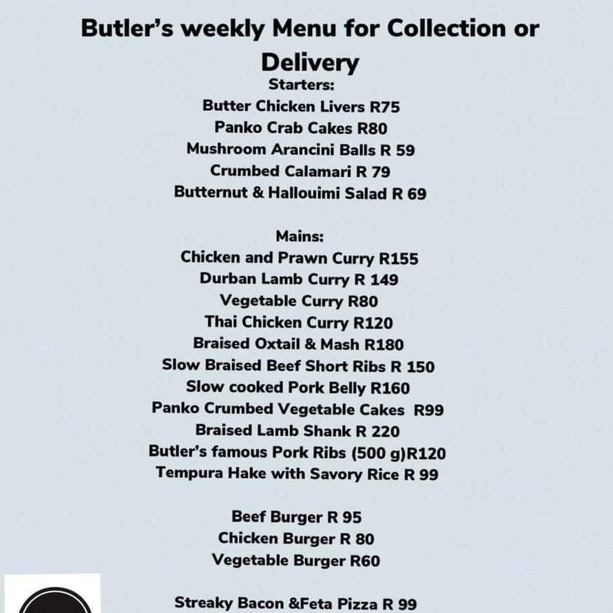 Butlers Restaurant and Bar Photo Menu 3