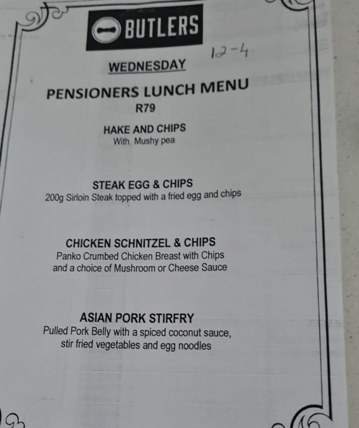 Butlers Restaurant and Bar Photo Menu 5