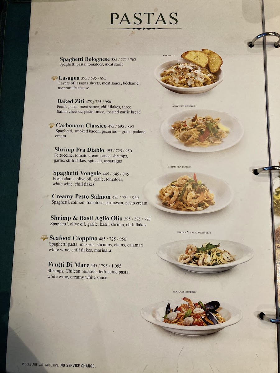 Italianni's Restaurant Photo Menu 2