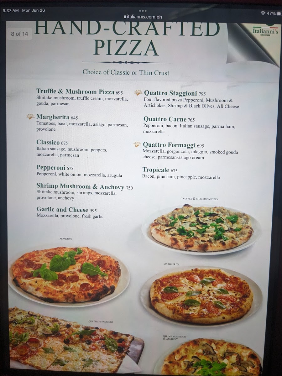 Italianni's Restaurant Photo Menu 5