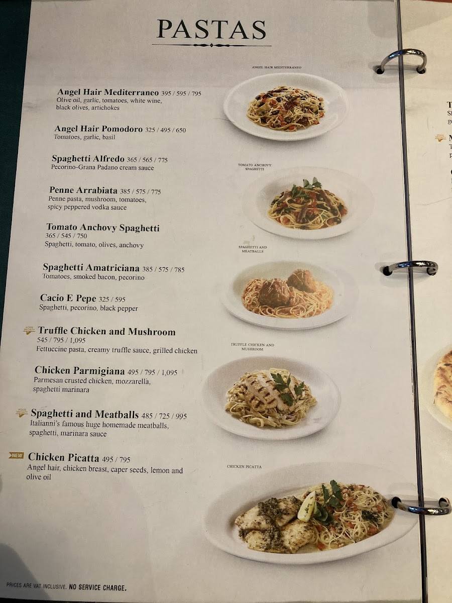 Italianni's Restaurant Photo Menu 8
