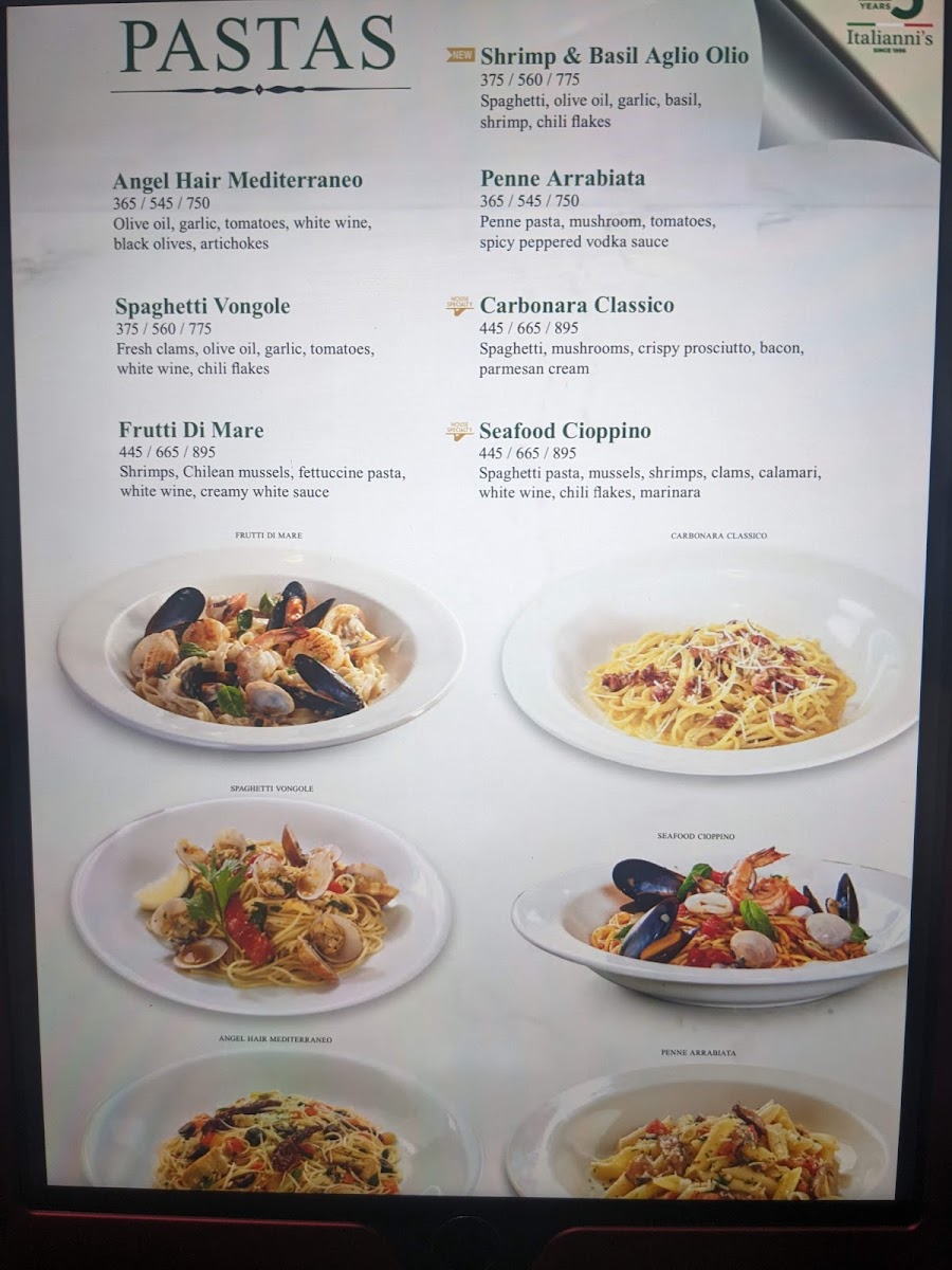 Italianni's Restaurant Photo Menu 9