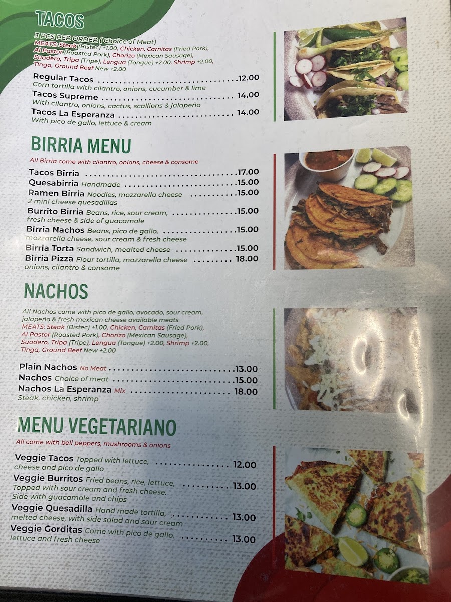 La Esperanza Photo Menu 1