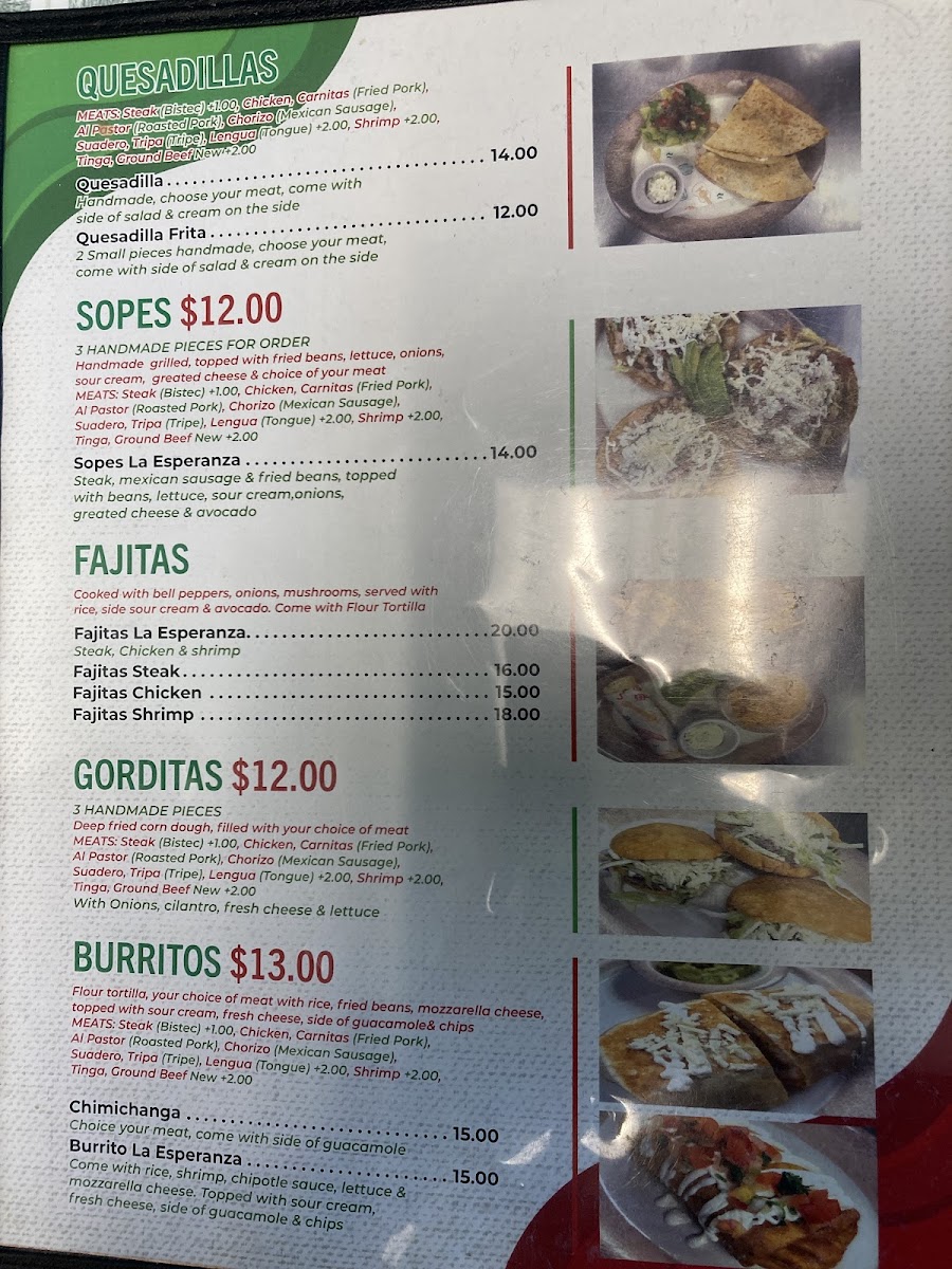 La Esperanza Photo Menu 3