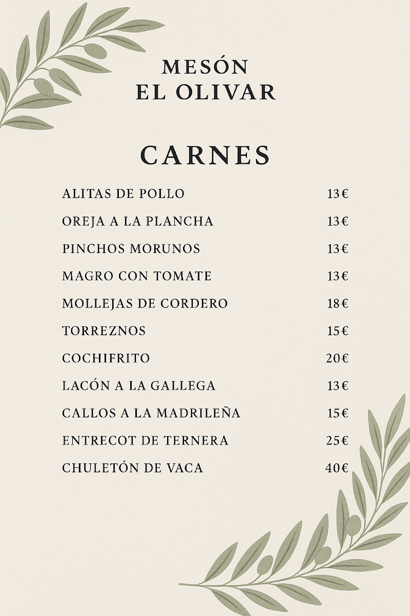Meson El Olivar Photo Menu 1