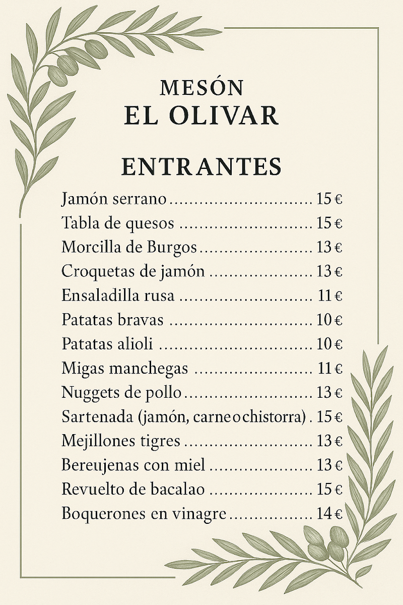 Meson El Olivar Photo Menu 2