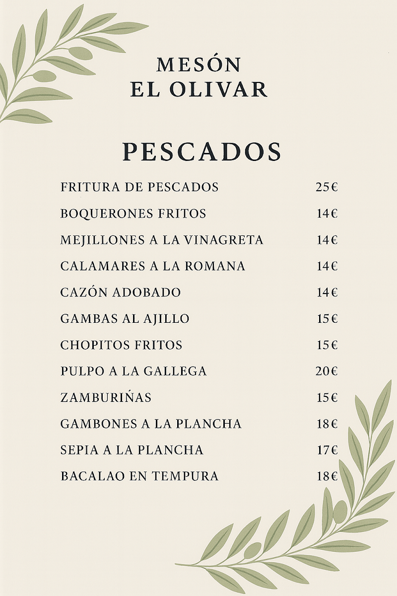 Meson El Olivar Photo Menu 3