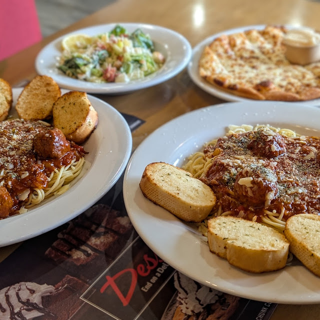 Spaghetti and Meatballs Super Donair and Caesar Salad