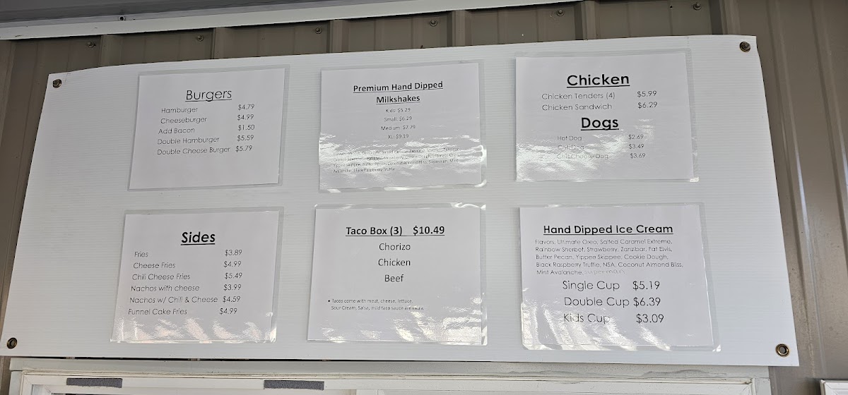 Norma Jean's Ice Cream Photo Menu 1