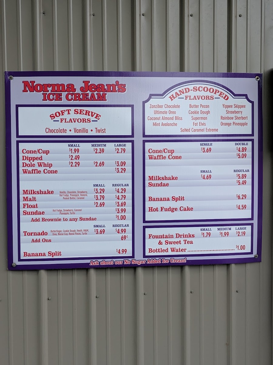 Norma Jean's Ice Cream Photo Menu 6