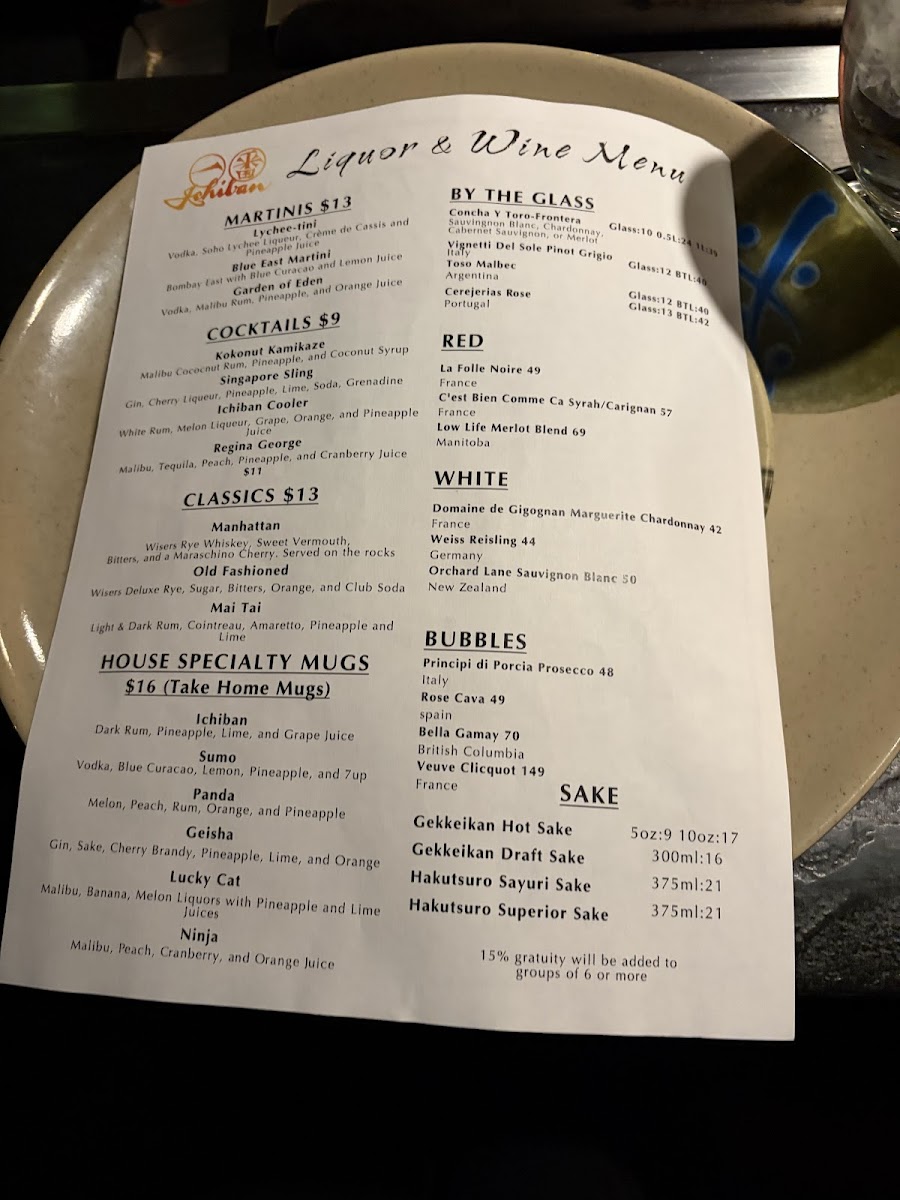 Ichiban Japanese Steakhouse & Pub Photo Menu 5