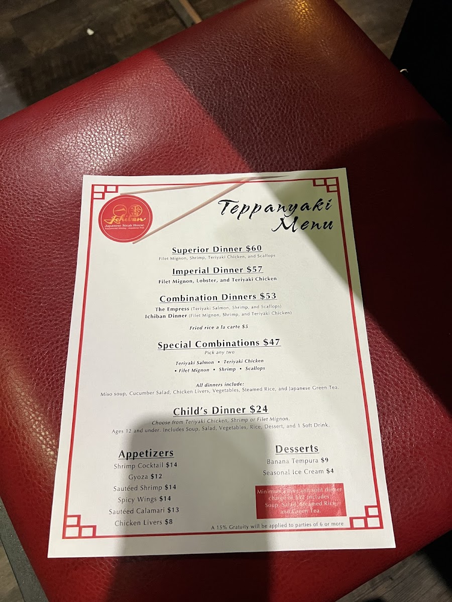 Ichiban Japanese Steakhouse & Pub Photo Menu 8