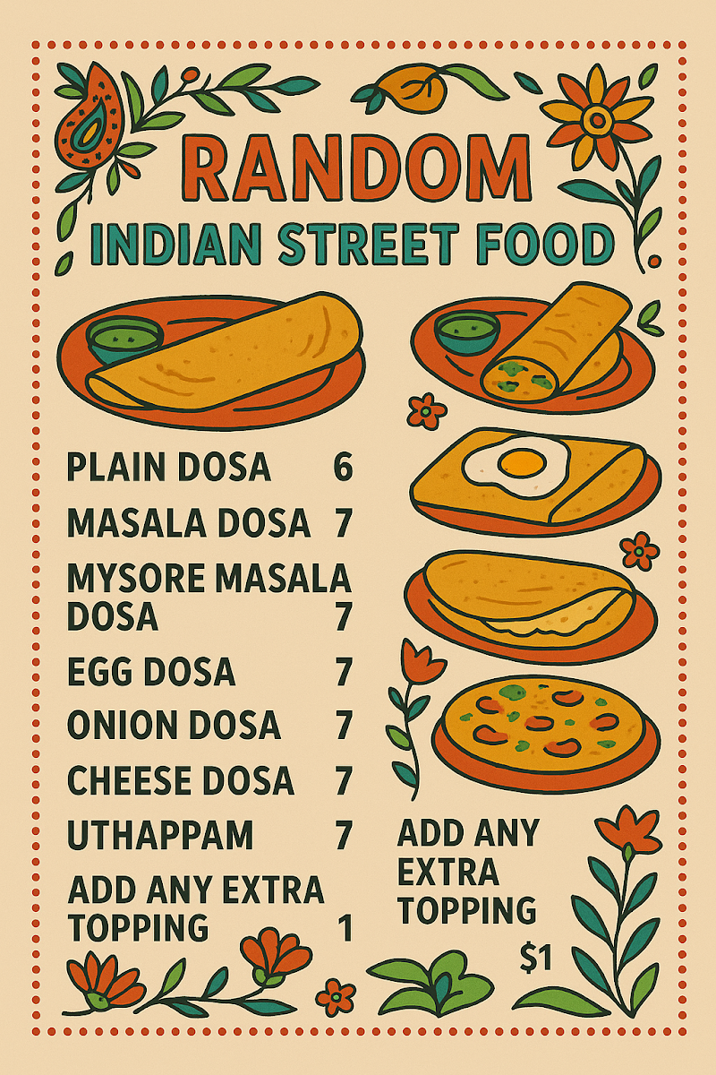 Random - Indian Street Food Photo Menu 2