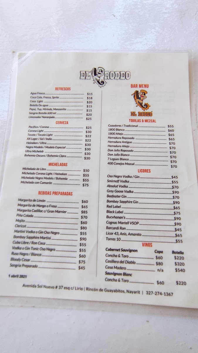 El Rodeo Photo Menu 6
