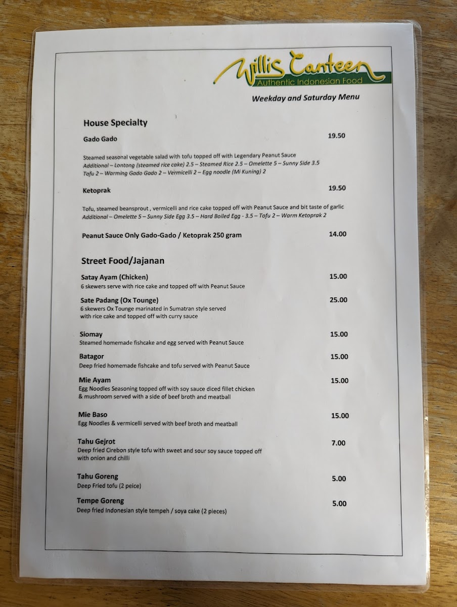 Willis Canteen Photo Menu 4