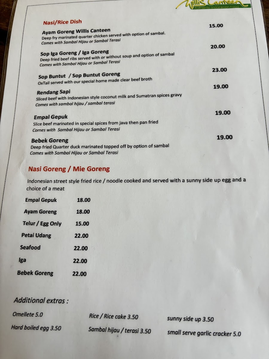 Willis Canteen Photo Menu 5