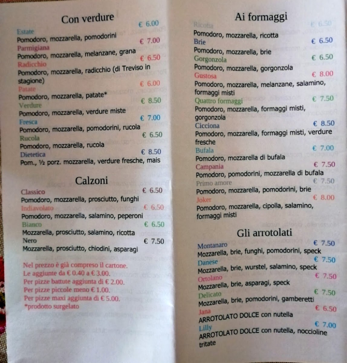 Pizzeria Al Draghetto Photo Menu 2