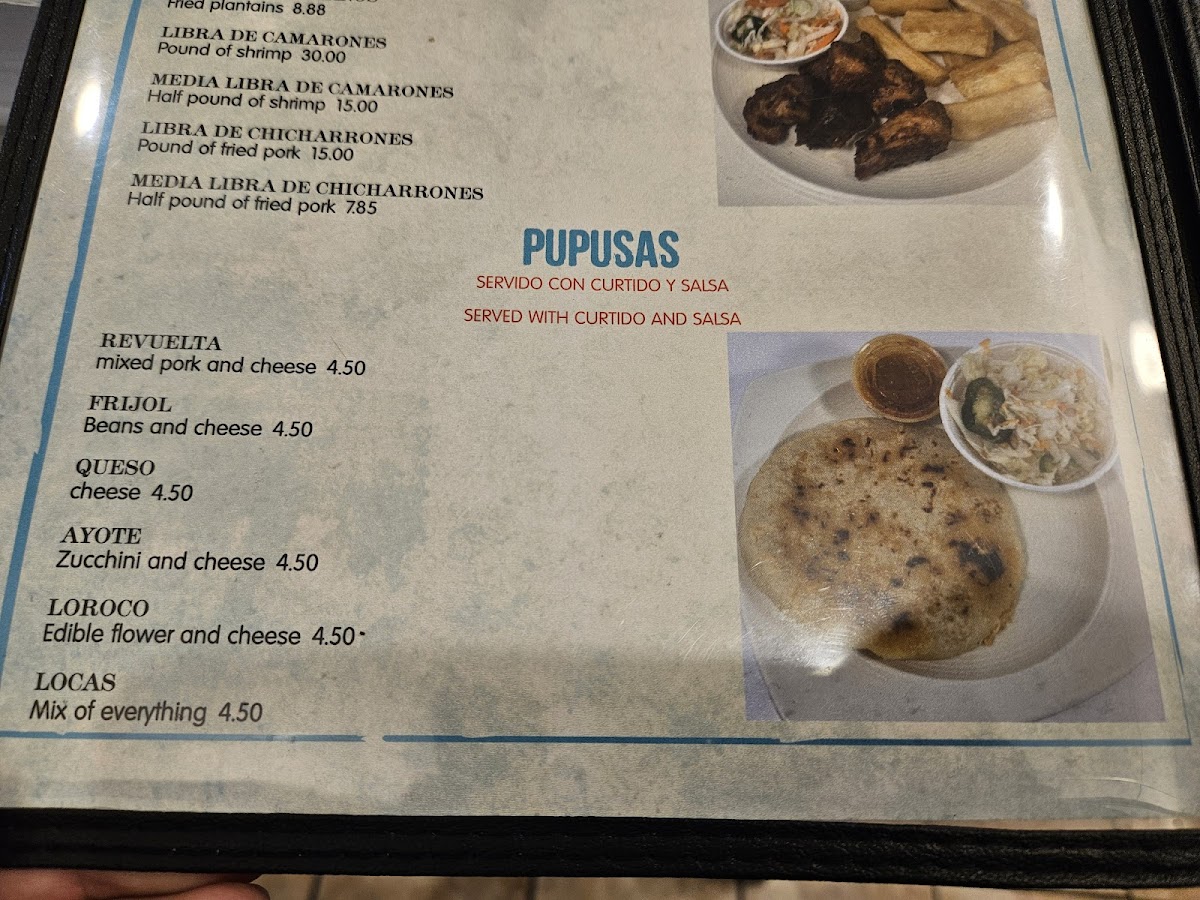 Cerritos Pupuseria (Sterling) Photo Menu 1