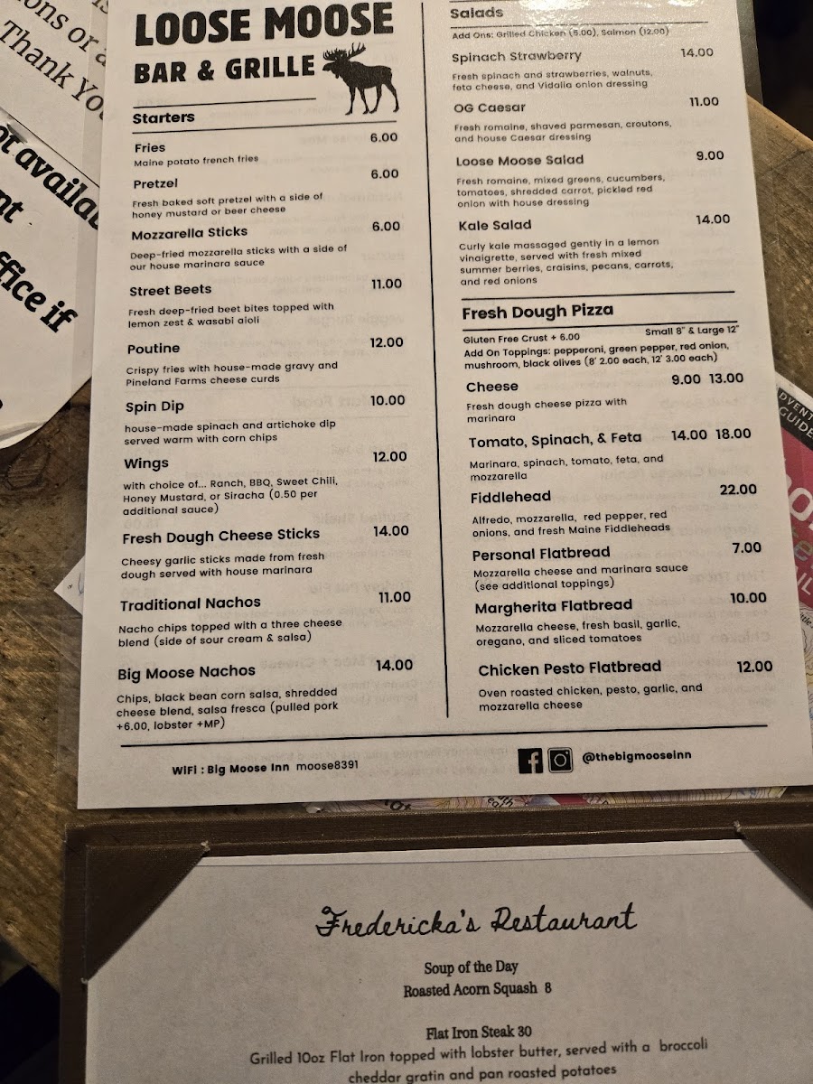 Fredericka's Restaurant and the Loose Moose Bar & Grille Photo Menu 10